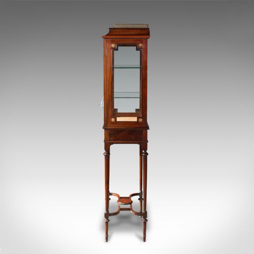 fig 5. Antique Raised Pier Cabinet, English, Mahogany, Display Case, Edwardian, C.1910