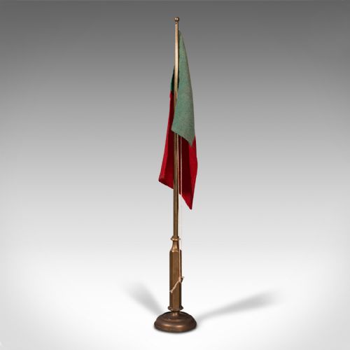 fig 3. Antique Diplomat's Desk Flag, Continental, Brass, Portuguese, circa 1920