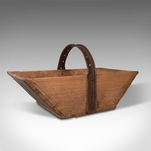 Antique Garden Trug, English, Pine, Horticulture Basket, Victorian, Circa 1900