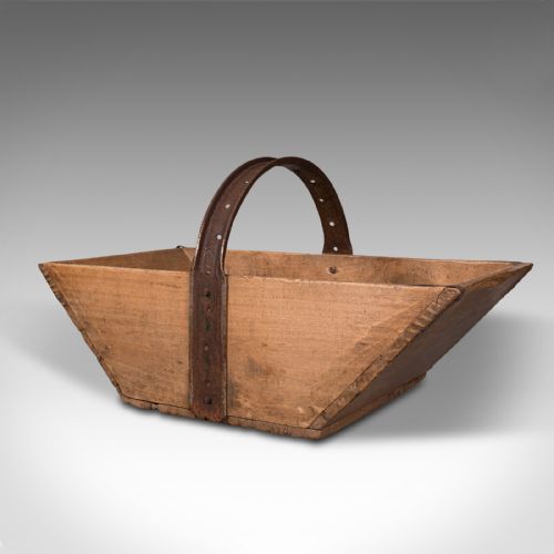 fig 2. Antique Garden Trug, English, Pine, Horticulture Basket, Victorian, Circa 1900