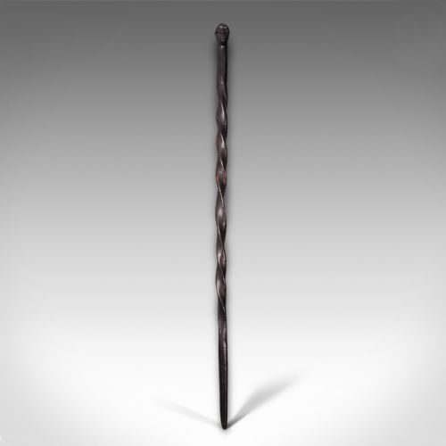 fig 1. Antique Carved Walking Cane, African, Ebony, Tribal Stick, Figure, Victorian