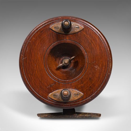 fig 1. Antique Starback Fishing Reel, English, Decorative, Angling, Edwardian, C.1910
