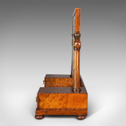 fig 4. Antique Dressing Mirror, English, Mahogany, Boudoir, Pedestal Base, Victorian