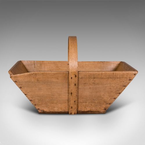 fig 1. Antique Garden Trug, French, Pine, Horticulture Basket, Victorian, Circa 1900