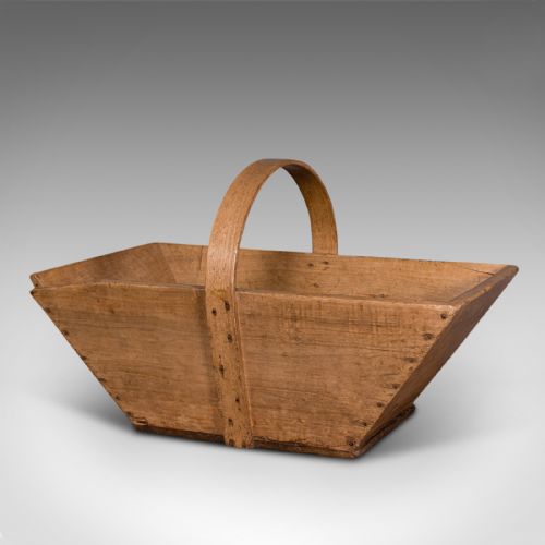 fig 2. Antique Garden Trug, French, Pine, Horticulture Basket, Victorian, Circa 1900