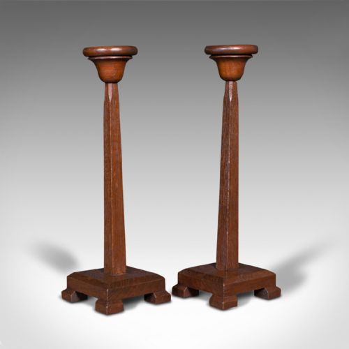 Pair of Antique Hat Stands, Oak, Milliner's Shop Display, Wig, Edwardian, C.1910