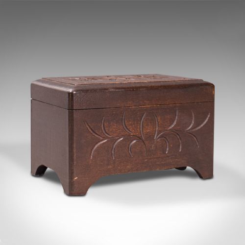 Small Antique Music Box, French, Beech, Jewellery Tray, Edwardian, Circa 1910
