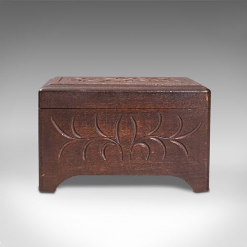 fig 1. Small Antique Music Box, French, Beech, Jewellery Tray, Edwardian, Circa 1910
