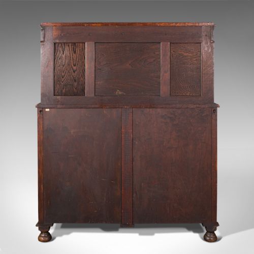 fig 5. Antique Carved Court Cabinet, English, Oak, Sideboard, Jacobean Revival, C.1910