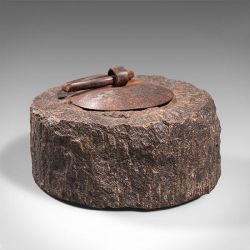 Antique Hand Press, English, Granite, Iron, Carpet, Doorstop, Victorian, C.1900