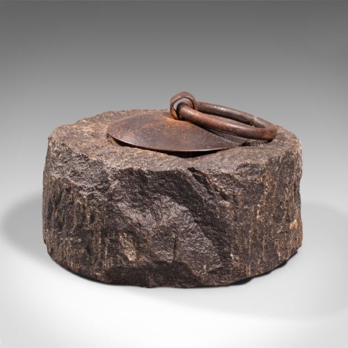 fig 3. Antique Hand Press, English, Granite, Iron, Carpet, Doorstop, Victorian, C.1900