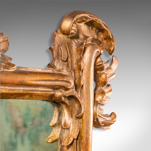 fig 4. Small Antique Vanity Mirror, Italian, Giltwood, Dressing, Victorian, Circa 1890