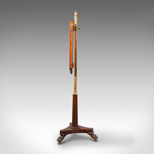 ANTIQUE FIRESIDE POLE SCREEN ENGLISH ROSEWOOD NEEDLEPOINT WILLIAM IV C1830 - ADDITIONAL PHOTO 3