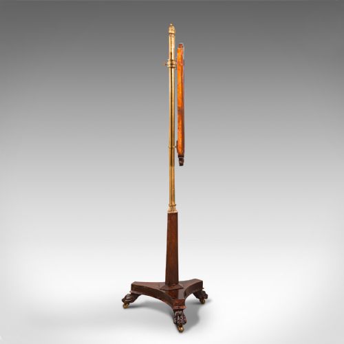 ANTIQUE FIRESIDE POLE SCREEN ENGLISH ROSEWOOD NEEDLEPOINT WILLIAM IV C1830 - ADDITIONAL PHOTO 5
