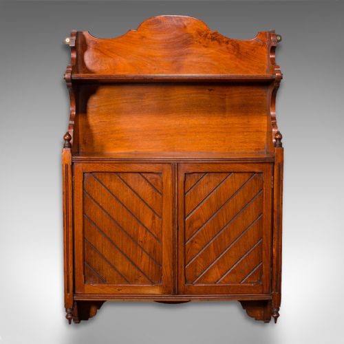 fig 1. Antique Wall Mounted Cabinet, English, Mahogany, Hanging Whatnot, Victorian