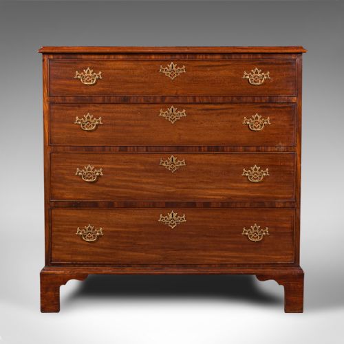 fig 1. Antique Gentleman's Chest Of Drawers, English, Mahogany, Bedroom, Georgian, 1800