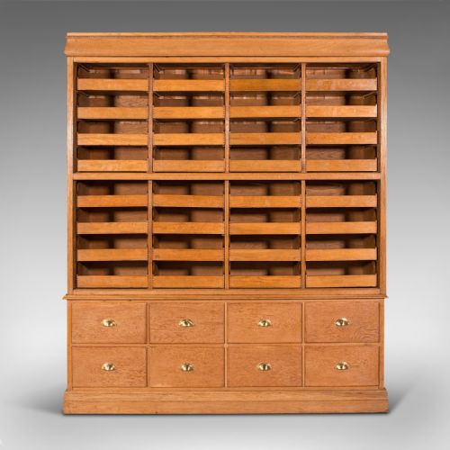 VERY LARGE ANTIQUE HABERDASHERY CABINET OAK COLLECTOR SHOP RACK EDWARDIAN - ADDITIONAL PHOTO 1