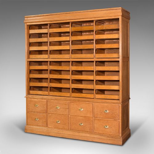 VERY LARGE ANTIQUE HABERDASHERY CABINET OAK COLLECTOR SHOP RACK EDWARDIAN - ADDITIONAL PHOTO 2