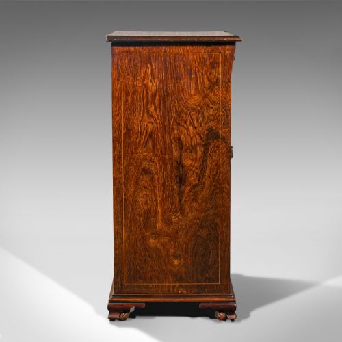 fig 2. Antique Music Cabinet, English, Rosewood, Display Case, Inlay, Victorian, C.1870