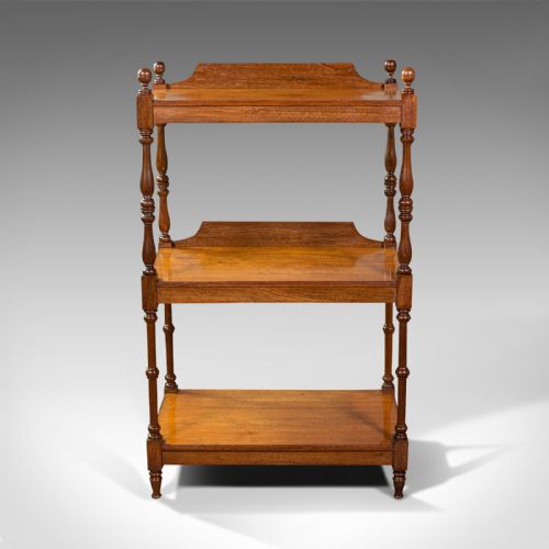 fig 1. Antique 3 Tier Whatnot, English, Mahogany, Buffet, Display Stand, Victorian