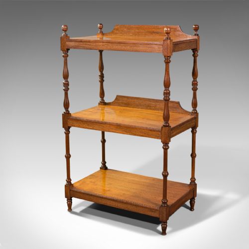 fig 2. Antique 3 Tier Whatnot, English, Mahogany, Buffet, Display Stand, Victorian