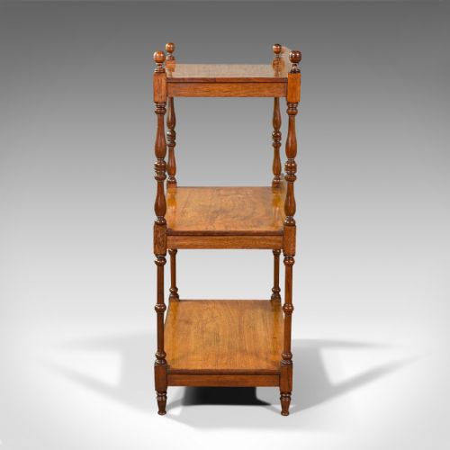 fig 4. Antique 3 Tier Whatnot, English, Mahogany, Buffet, Display Stand, Victorian