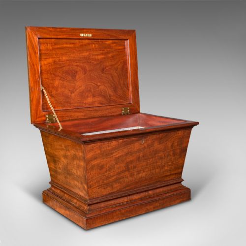 LARGE ANTIQUE SARCOPHAGUS CELLARETTE ENGLISH MAHOGANY WINE COOLER REGENCY - ADDITIONAL PHOTO 1
