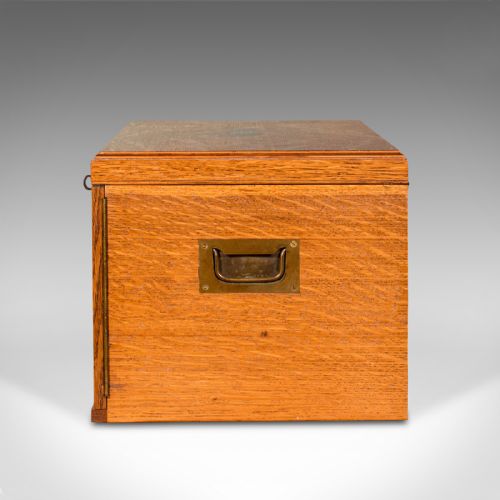 fig 5. Antique Collector's Specimen Case, English, Oak, Chest, Jewellery Box, Edwardian