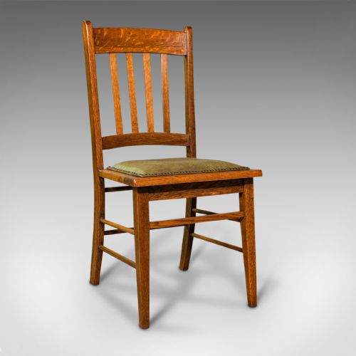 fig 4. Set, 6, Antique Dining Chairs, English, Oak, Carver, Seat, Arts And Crafts Taste