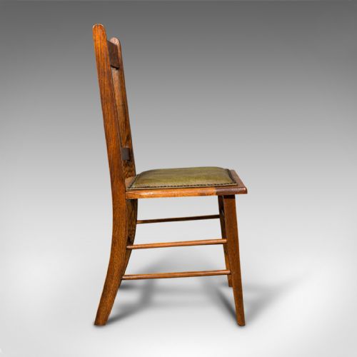 fig 5. Set, 6, Antique Dining Chairs, English, Oak, Carver, Seat, Arts And Crafts Taste