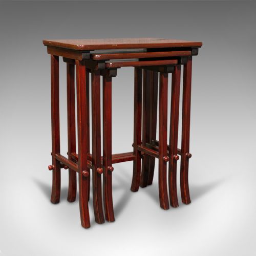 fig 2. Antique Nest of 3 Occasional Side Tables, Oriental, Japanned, Victorian, C.1900