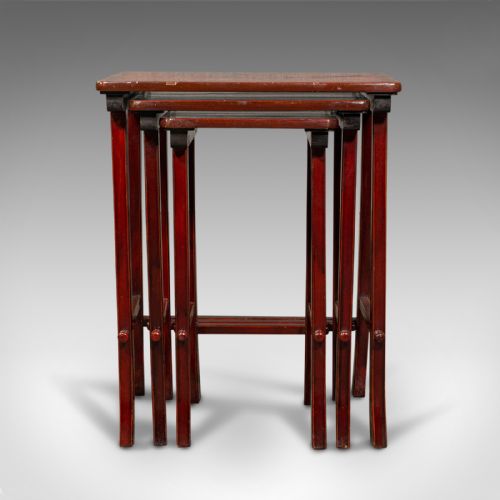 fig 3. Antique Nest of 3 Occasional Side Tables, Oriental, Japanned, Victorian, C.1900