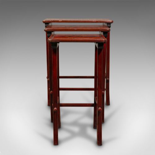 fig 4. Antique Nest of 3 Occasional Side Tables, Oriental, Japanned, Victorian, C.1900