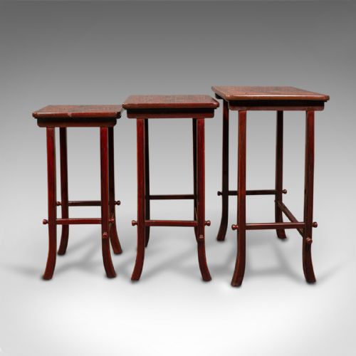 fig 5. Antique Nest of 3 Occasional Side Tables, Oriental, Japanned, Victorian, C.1900