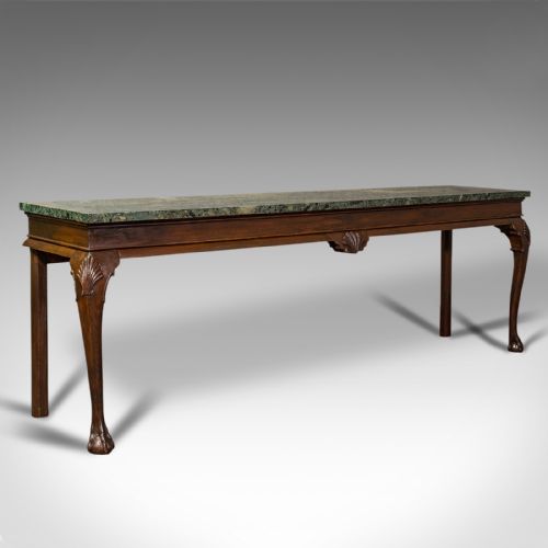 Large Antique Console Table, French, Pine, Marble, Serving, Victorian, C.1900