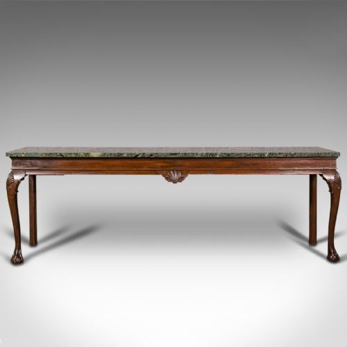 fig 1. Large Antique Console Table, French, Pine, Marble, Serving, Victorian, C.1900
