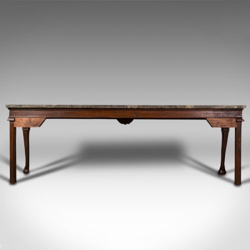 fig 4. Large Antique Console Table, French, Pine, Marble, Serving, Victorian, C.1900