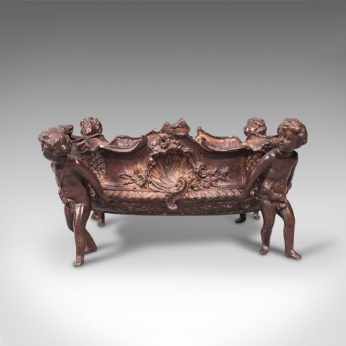 ANTIQUE DECORATIVE JARDINIERE ITALIAN BRONZE PLATTER SERVING BOWL VICTORIAN - ADDITIONAL PHOTO 1