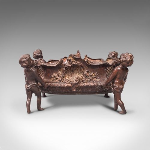 ANTIQUE DECORATIVE JARDINIERE ITALIAN BRONZE PLATTER SERVING BOWL VICTORIAN - ADDITIONAL PHOTO 5
