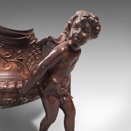 ANTIQUE DECORATIVE JARDINIERE ITALIAN BRONZE PLATTER SERVING BOWL VICTORIAN - ADDITIONAL PHOTO 7