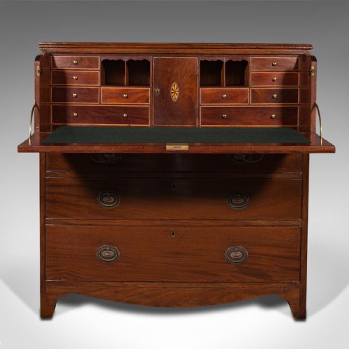 ANTIQUE SECRETAIRE CABINET ENGLISH GEORGIAN - ADDITIONAL PHOTO 3