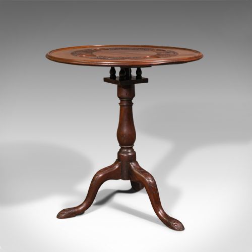 fig 1. Antique Occasional Table, English, Walnut, Tilt Top, James Shoolbred, Victorian