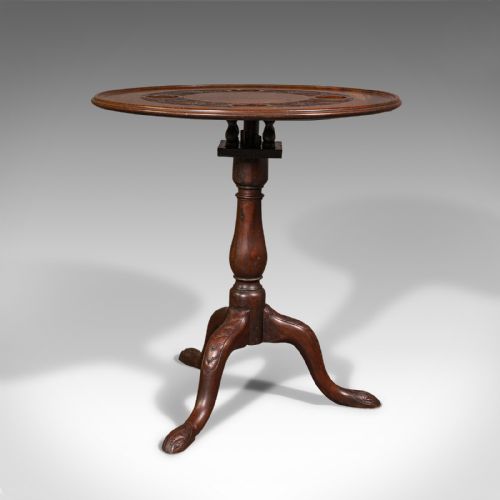 fig 3. Antique Occasional Table, English, Walnut, Tilt Top, James Shoolbred, Victorian