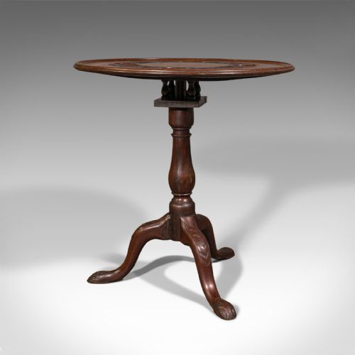 fig 5. Antique Occasional Table, English, Walnut, Tilt Top, James Shoolbred, Victorian