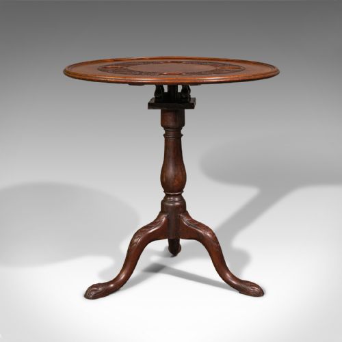 fig 6. Antique Occasional Table, English, Walnut, Tilt Top, James Shoolbred, Victorian