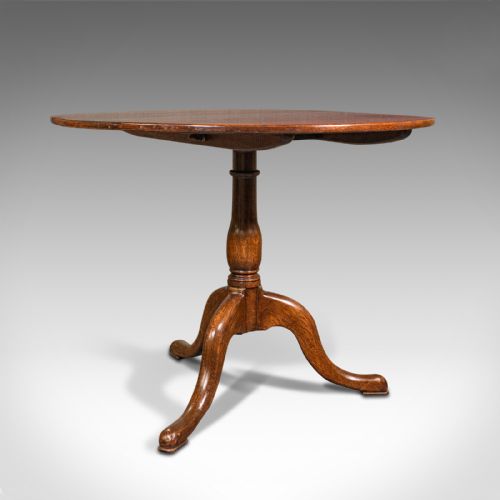 fig 1. Antique Tilt Top Side Table, England, Oak, Occasional, Lamp, Georgian, C.1760
