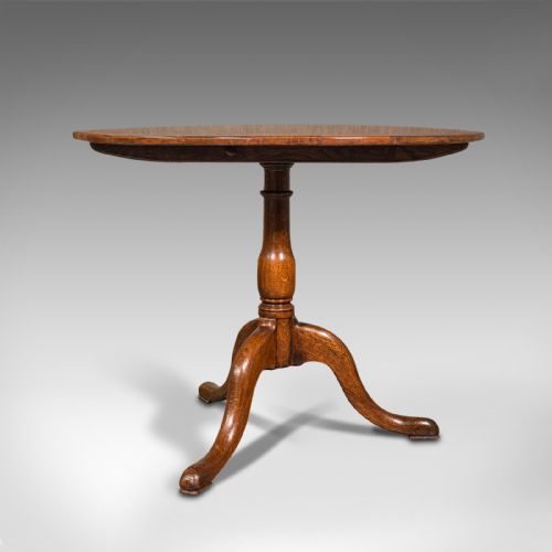 fig 3. Antique Tilt Top Side Table, England, Oak, Occasional, Lamp, Georgian, C.1760