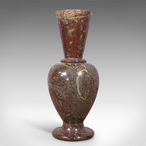 fig 3. Pair Of Antique Decorative Posy Vases, English, Granite, Flower Urn, Victorian