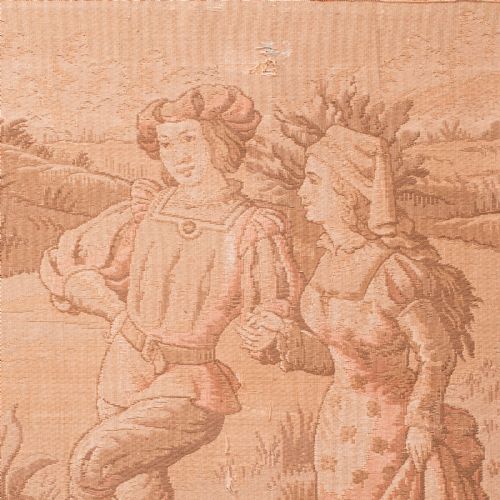 fig 3. Antique Needlepoint Tapestry, Continental, Embroidered, Framed Panel, Victorian