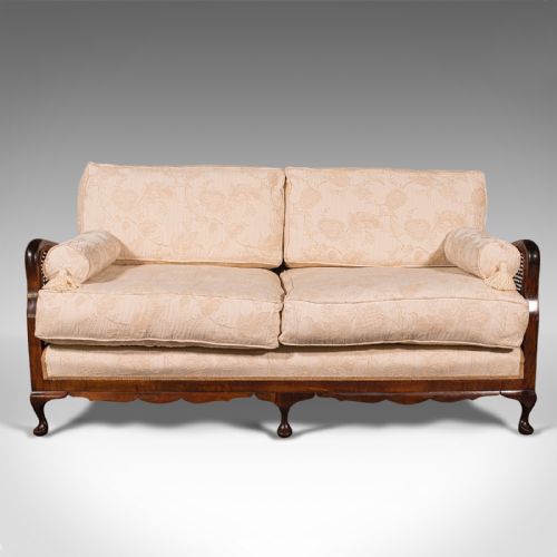 fig 1. Antique Bergere Sofa, English, Beech, Cane, 2 Seat Settee, Edwardian, Circa 1910